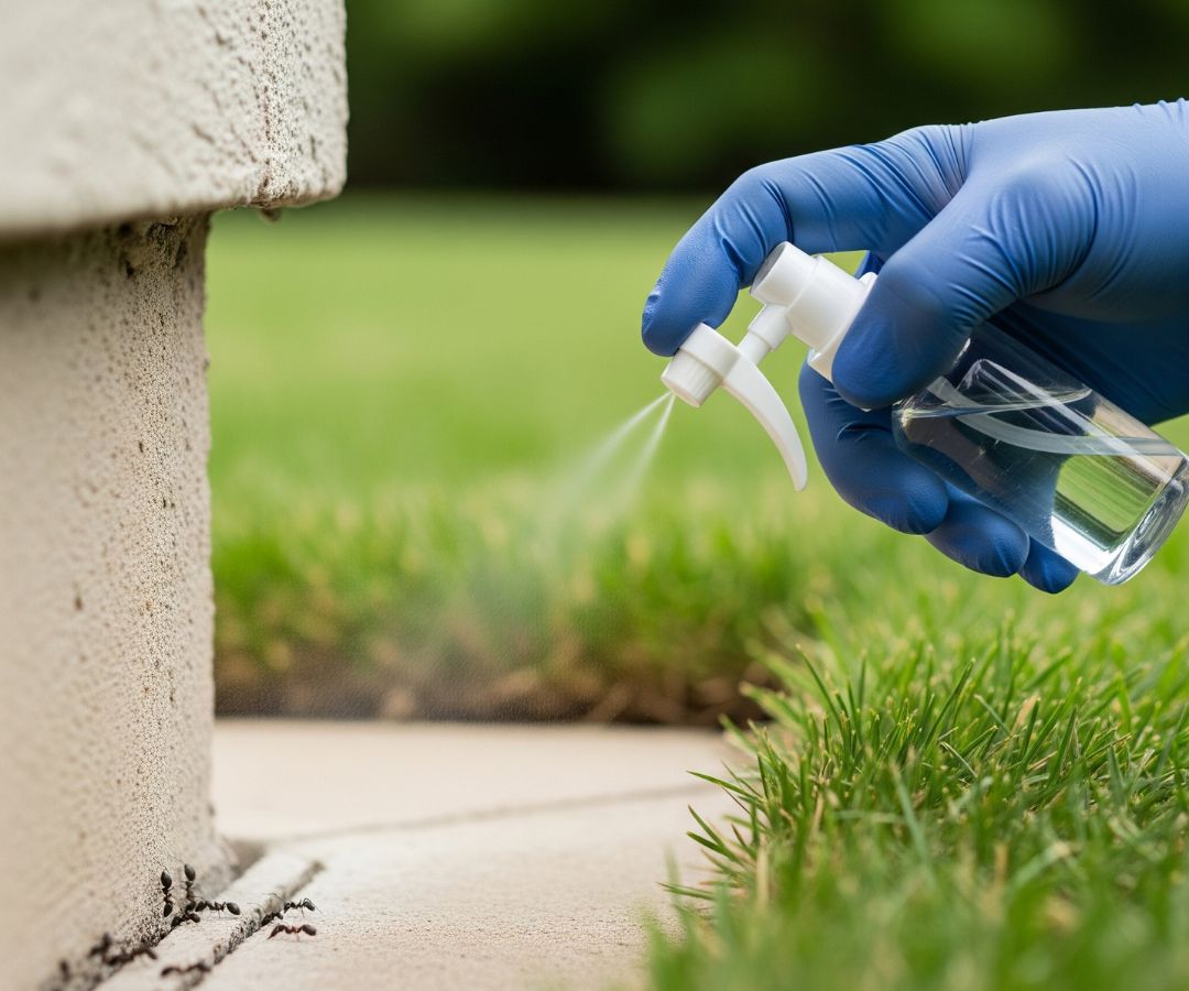 Spraying entry point for pests